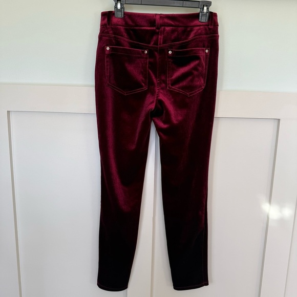 NY Collection Mid Rise Velvet Pants Women’s 6 Red Whimsigoth Dark Romantic - Picture 2 of 8